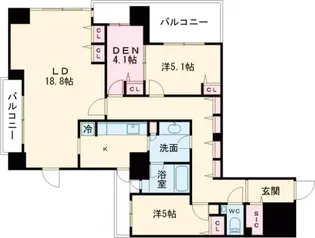 Tガーデンスクエア【13階】の間取り