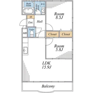 DYNASTY古知野【2階】の間取り