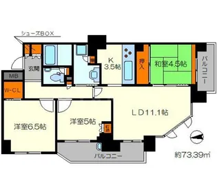 プライムメゾン夕陽ヶ丘【5階】の間取り