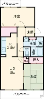 コーポレート中清戸 1号棟【2階】の間取り