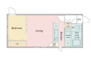 ポラスト洗足(旧:プライムアーバン洗足)【0104号室】の間取り
