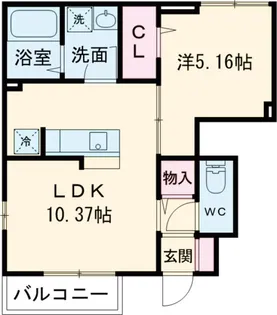ルミエールD【101号室】の間取り