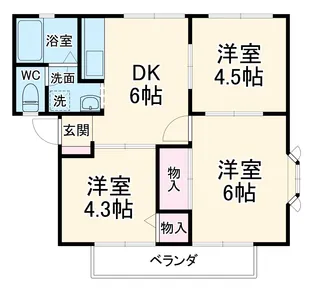 メルベーユA【1階】の間取り