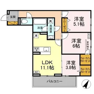 グランディール柏の葉【2階】の間取り
