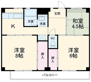 ビレッジハウス不入斗1号棟【3階】の間取り