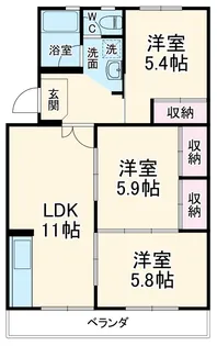 北浦和住宅3号棟【1階】の間取り