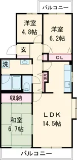 竜ヶ崎ハイツB【201号室】の間取り