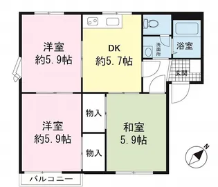 リバーサイド中島B【2階】の間取り