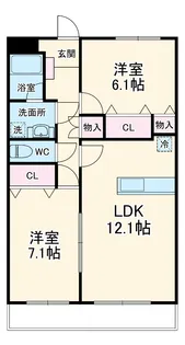 クローバー神明【201号室】の間取り