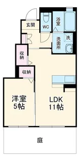 コンフォート南花長【1階】の間取り