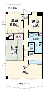 シーサイドスクウェア 弐番館【3階】の間取り