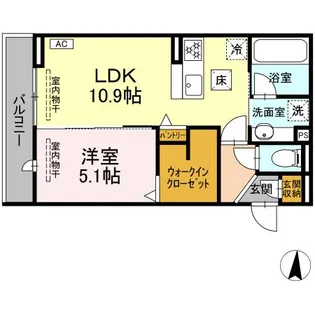 D crest 若松町【3階】の間取り