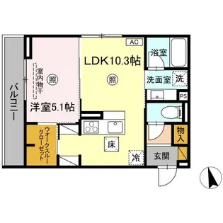 D-Invest東原A【1階】の間取り