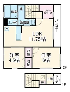 リーブルファイン東武動物公園駅【2階】の間取り
