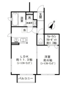 Baton槇【101号室】の間取り