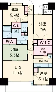ブランズシティ守谷【1809号室】の間取り