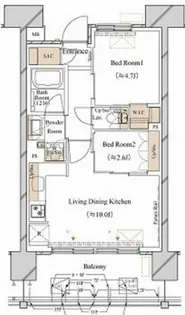 ブランシエスタ新丸子リバーフロント【9階】の間取り