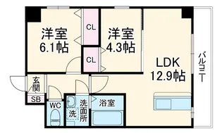 ParkHills安堂寺町【803号室】の間取り