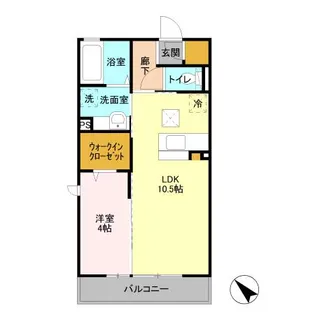 パークドオートム D【1階】の間取り