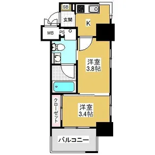 ルネッサンス21薬院サウス【501号室】の間取り