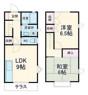 メゾネットみなみF棟【1号室】の間取り