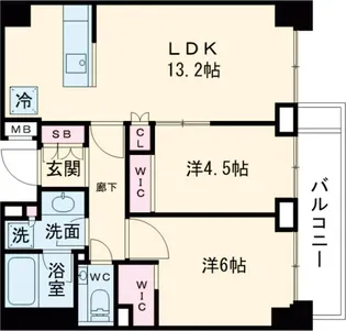 グランドメゾン三鷹フロントレジデンス【1005号室】の間取り