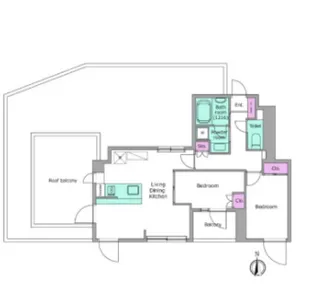 リヴ アン フルール【401号室】の間取り