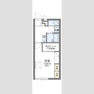 レオパレス木曽リバー【101号室】の間取り