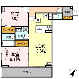 グランディール柏の葉【1階】の間取り