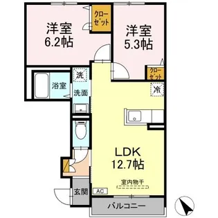 Calme(カルム) Ⅰ【1階】の間取り