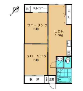狛江第2コーポラス【3階】の間取り