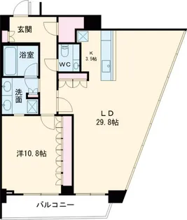 コンフォリア新宿イーストサイドタワー【30階】の間取り