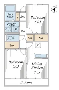 パレットモア公津の杜B棟【1階】の間取り