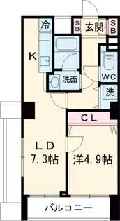 KDXレジデンス幡ヶ谷【13階】の間取り