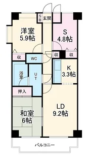 グラン・ディア新瑞【803号室】の間取り