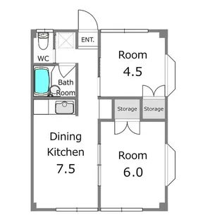 コーポサンシャインⅠ【1階】の間取り