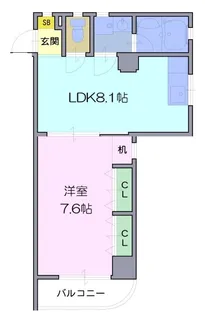 ウエストリュエル【206号室】の間取り