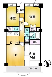 吹上ダイヤモンドマンション【304号室】の間取り