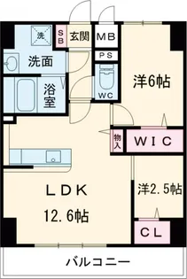 ニュークリエイト若久【5階】の間取り