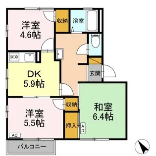 エミネンス高野台 A【1階】の間取り