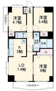 リレント谷塚【8階】の間取り