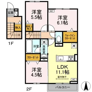 ルミナーレ【202号室】の間取り