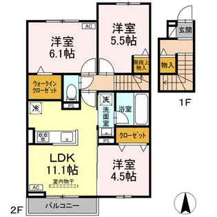 ルミナーレ【201号室】の間取り