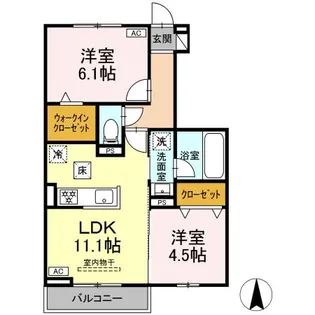 ルミナーレ【101号室】の間取り