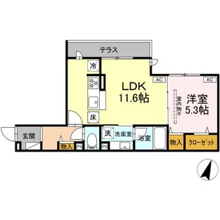 フラクタス東柏ケ谷【2階】の間取り