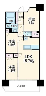レーベン川口元郷Sta.Front【3階】の間取り