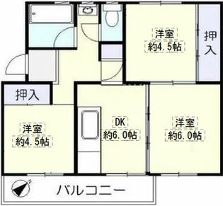 稲毛三丁目団地【2階】の間取り