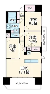 レーベン川口元郷Sta.Front【3階】の間取り