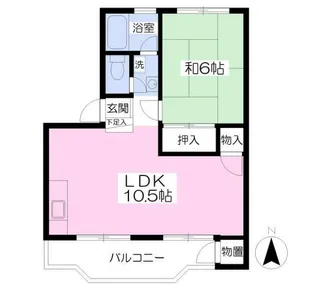 京王渕野辺マンションE【502号室】の間取り