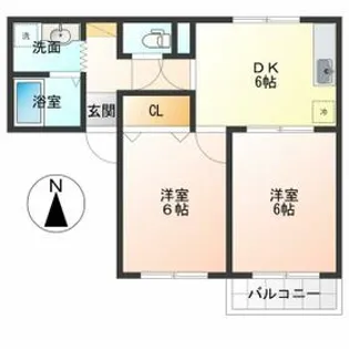 ハウスアルベルティB【2階】の間取り